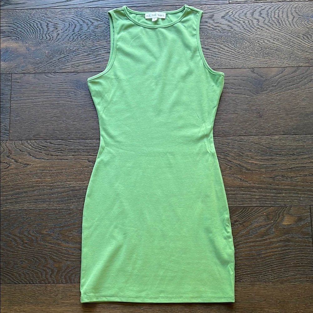All The Ways Green Tank Mini Dress